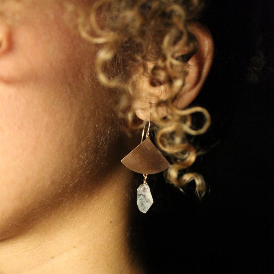 Hyaline Quartz &amp; 925 Silver - Raw Earrings