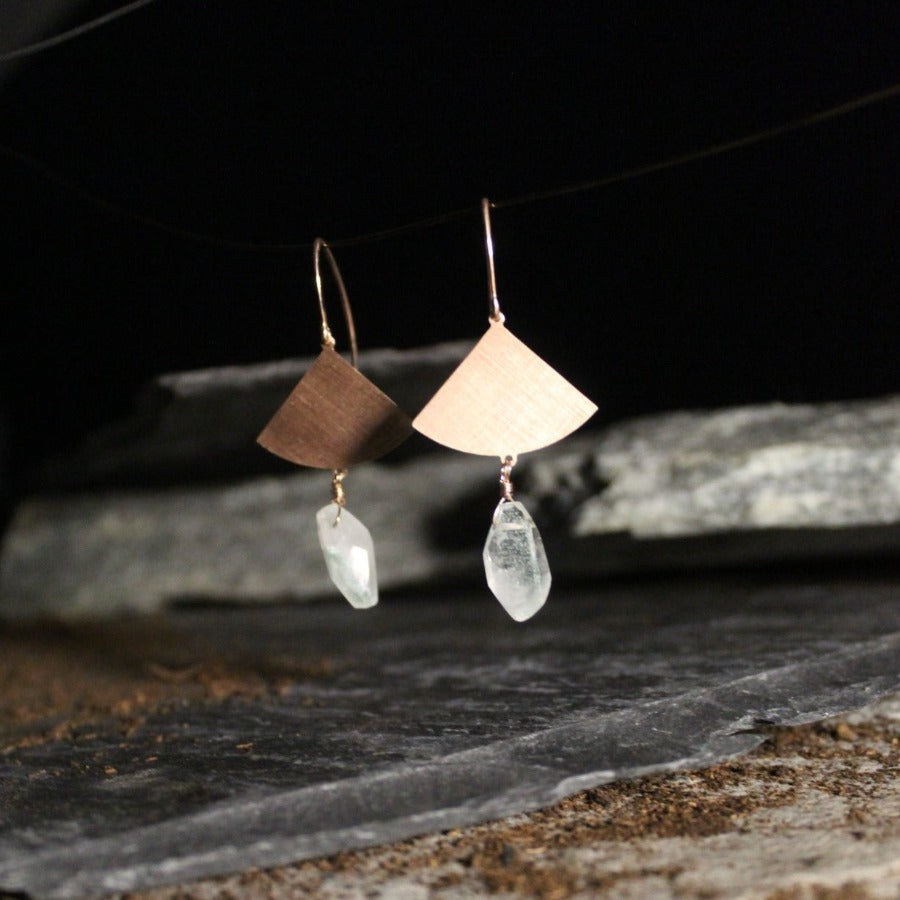 Hyaline Quartz &amp; 925 Silver - Raw Earrings