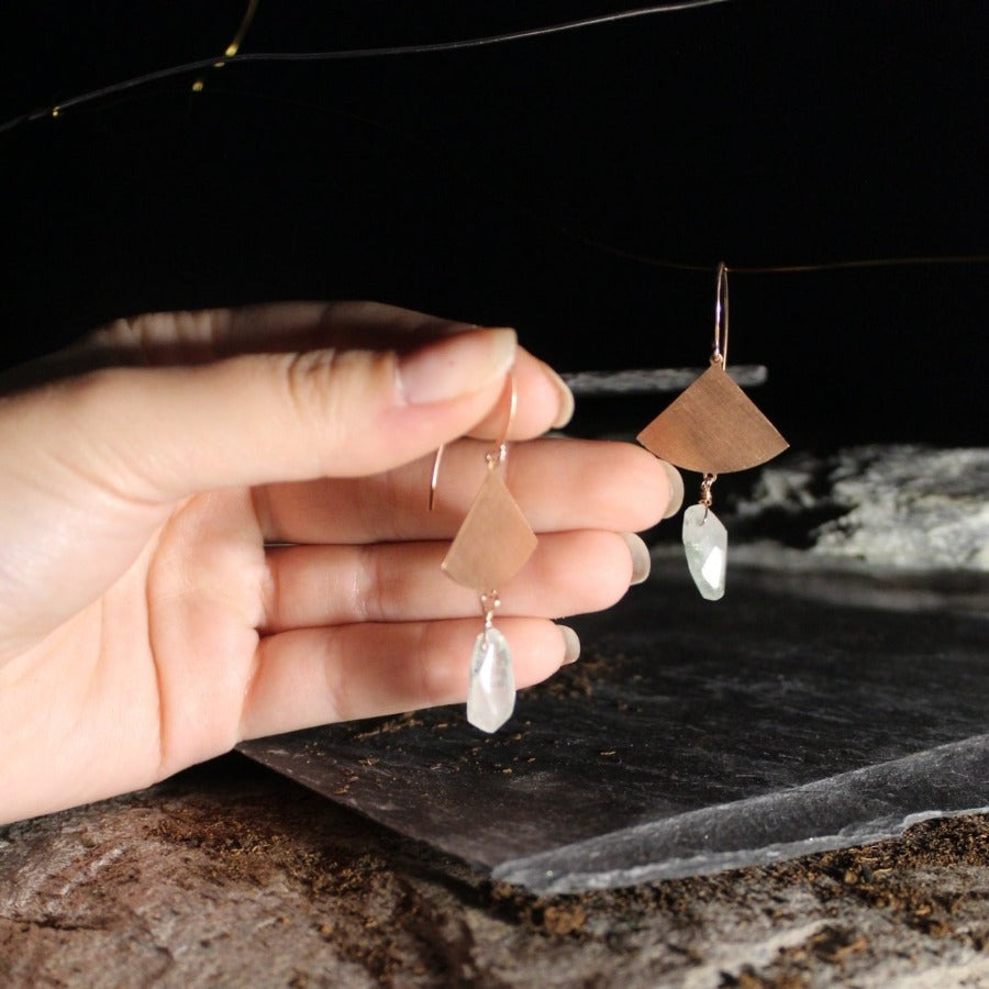 Hyaline Quartz &amp; 925 Silver - Raw Earrings