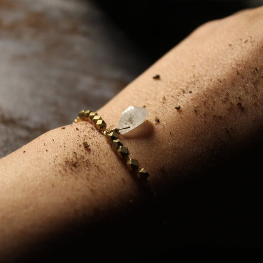 Quarzo Ialino & Argento 925 - Bracciale Raw