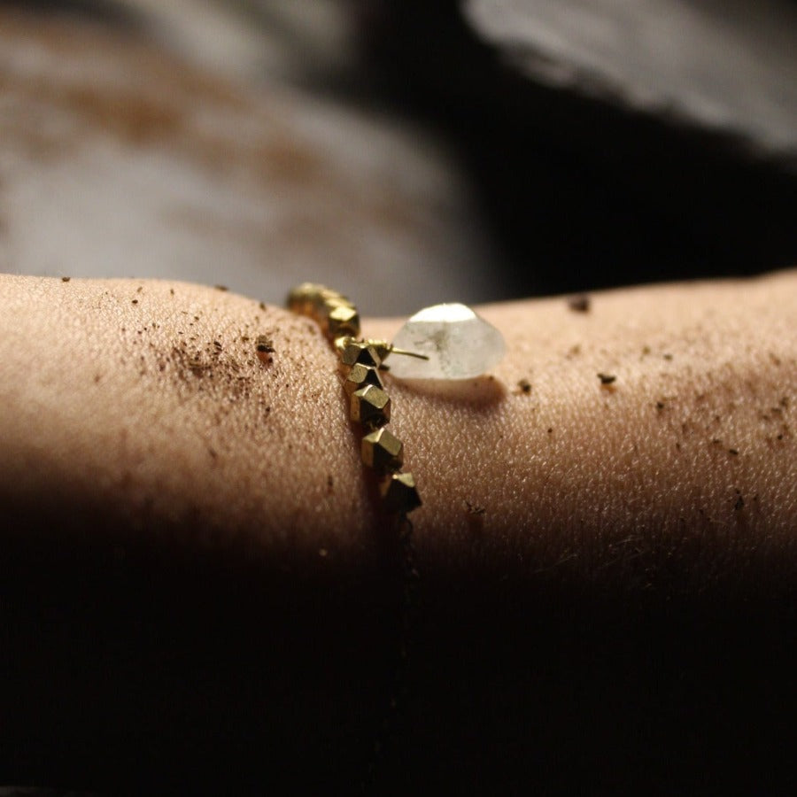 Hyaline Quartz &amp; 925 Silver - Raw Bracelet