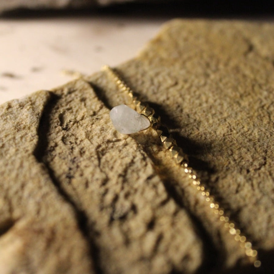 Hyaline Quartz &amp; 925 Silver - Raw Bracelet